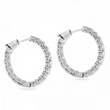 3.20 Carat Inside-Out Diamond Hoop Earrings