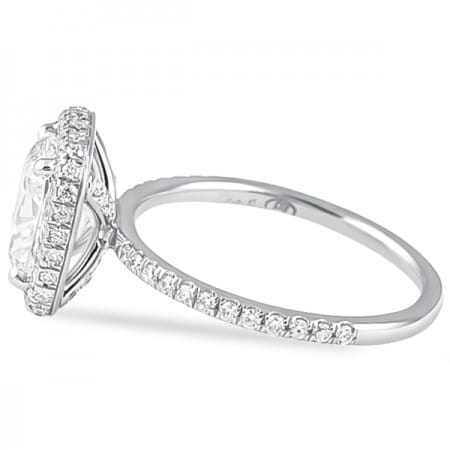 1.91 Carat Cushion Cut Diamond Halo Engagement Ring angle