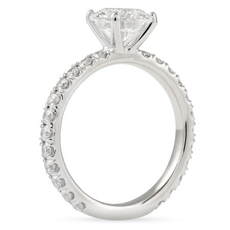 1.50 carat Round Diamond Four Prong Engagement Ring flat