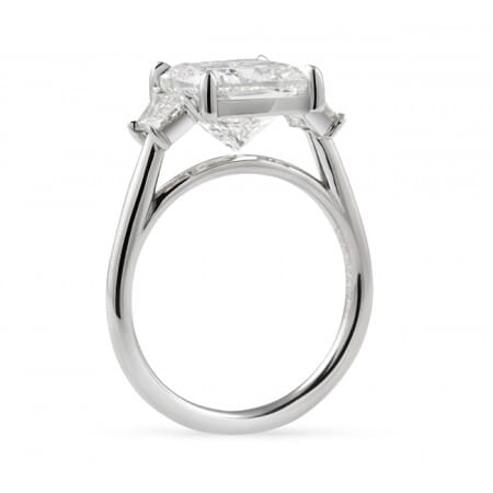 4.01 carat Cushion Cut Three-Stone Engagement Ring flat
