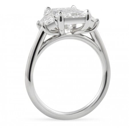 2.80 carat Radiant Three-Stone Engagement Ring flat