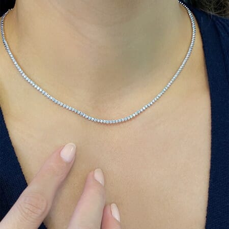 1.90 carat Three-Prong Tennis Necklace flat