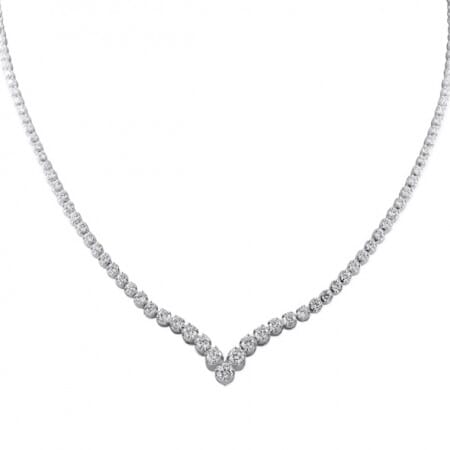 3.60 carat Illusion Set Diamond Graduaed Tennis Necklace flat