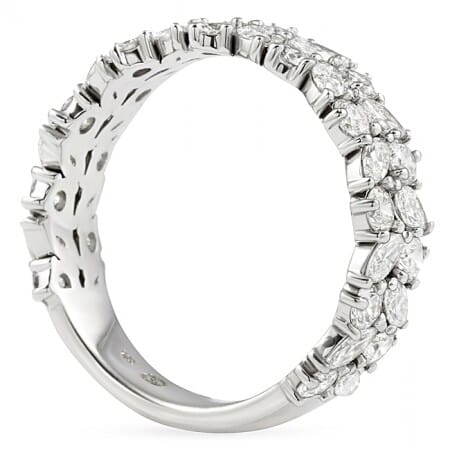 Marquise and Round Diamond Cluster Band top