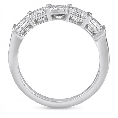 5-Stone Emerald-Cut Gia Graded Diamond Band front view