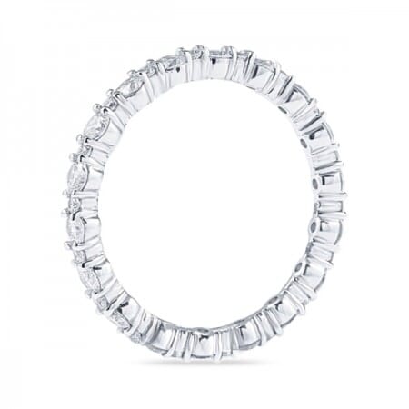 1 carat Alternating Size Round Diamond Shared Prong Eternity Ring flat