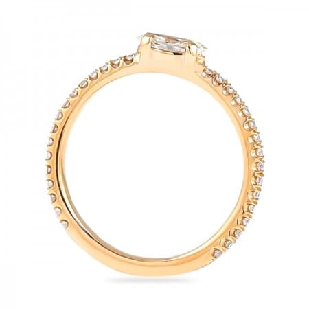 Marquise Cut Diamond Rose Gold Super Stackable Ring flat