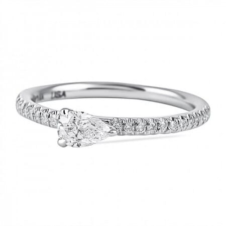 .31 ct Pear Shape Diamond Super Stackable Ring flat