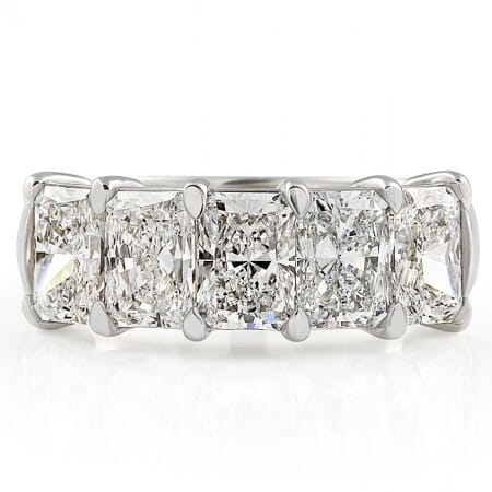 3ct Radiant Cut Lab Diamond 5-Stone Ring top