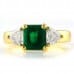 2.11 carat Emerald 18K Yellow Gold Engagement Ring flat