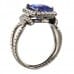 3.28 carat Sapphire and Diamond Black Rhodium Platinum Ring side