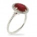 Ruby and Diamond Platinum Engagement Ring angle
