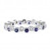 Offset Bezel Set Diamond and Sapphire Eternity Band front view