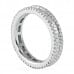 1.4 Carat Round and Baguette 3-Row Diamond Eternity Band profile view white gold
