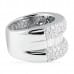 3.20 CT Round and Baguette Diamond Wide Wedding Band  side view white gold