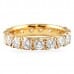 large pave eternity band in rose gold with fishtail etching