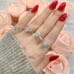 Pear Morganite and Heart Moissanite Duo Ring Valentine's Day