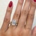 4.30 carat Radiant Cut Lab Diamond Pave Prong Engagement Ring paired