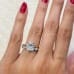 3 carat Cushion Cut Diamond Signature Wrap Solitaire Ring paired