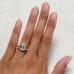 2.73 carat Emerald Cut Lab Diamond Bezel Set Ring lifestyle paired