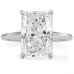 5 carat Radiant Cut Diamond Solitaire Engagement Ring front view white gold