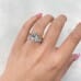 3.02 carat Antique Cushion Lab Diamond Solitaire Engagement Ring paired