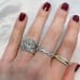 Asscher & Emerald Cut Diamond Halfway Wedding Band flat hand
