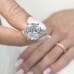 3.54 carat Cushion Lab Diamond 7-Stone Engagement Ring hand