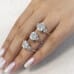3.06 carat Cushion Cut Lab Diamond Three-Stone Ring trio