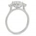 1.51 carat Cushion Cut Diamond Three-Stone Engagement Ring profile