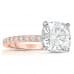 two tone moissanite engagement ring rose gold band