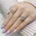 3.2ct Lab Cushion Diamond Five Stone Engagement Ring hand