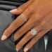 Cushion Moissanite Engagement Ring With Halo Insert on ladies hand