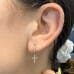 Cross Diamond Dangle Earring ear