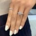 2.51ct Cushion Cut Lab Diamond Three Row Engagement Ring hand