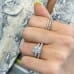 Radiant Cut Moissanite Three-Stone Engagement Ring lifestyle
