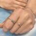 Diamond Bezel Chain and Half Pave Ring hand