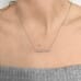 Multi-Shape Diamond Line Pendant on ladies neck
