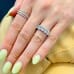 3ct Oval Lab Diamond 5-Stone U-Shape Ring hand