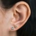 Bezel Set Princess Cut Diamond Studs ear