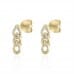 Pave Chain Link Drop Earrings yellow gold diamond
