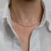 4 carat TW Dainty Four Prong Tennis Necklace neck