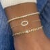 Bezel Diamond Chain Link Bracelet stacked