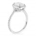 1.50 carat Cushion Cut Diamond Halo Engagement Ring side
