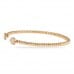 Diamond 18k Rose Gold Open Bangle Bracelet profile