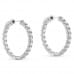 Round Lab Diamond Elongated In & Out Hoop Earring