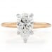 1.7ct Pear Shape Lab Diamond Pave Prong Solitaire Ring front