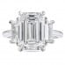 5.08ct Emerald Cut Lab Diamond Three-Stone Engagement Ring top