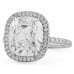 4.72 carat Antique Cushion Lab Diamond Halo Engagement Ring flat