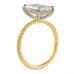 2.73 carat Hybrid Step Cut Lab Diamond Two-Tone Ring side